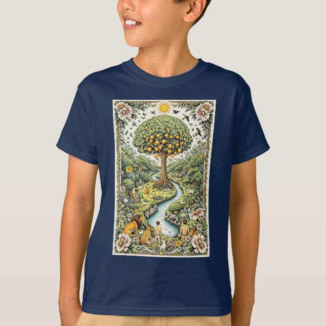 Camiseta Jardim do Éden – Origens Eternas (Frente)
