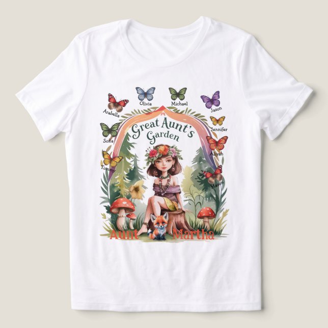 Camiseta Jardim do Excelente da tia Niece e Nephew (Design frontal)