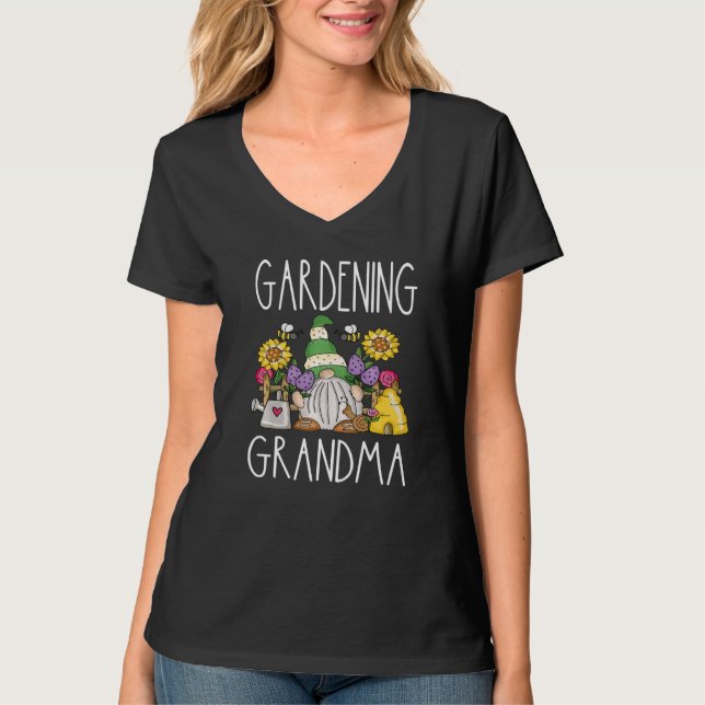 Camiseta Jardim Engraçado Jardinagem Jardinagem Vovó Garden (Frente)