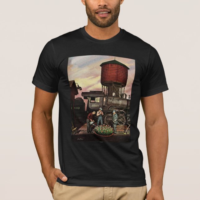 Camiseta Jardim Flor do Comboio por Stevan Dohanos (Frente)