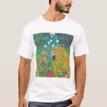 Camiseta Jardim Flor, Gustav Klimt<br><div class="desc">Gustav Klimt (14 de julho de 1862 - 6 de fevereiro de 1918) era um pintor simbólico austríaco e um dos membros mais destacados do movimento Viena Secessão. Klimt é notado por suas pinturas, murais, esboços, e outros objetos de arte. Além de suas obras figurativas, que incluem alegorias e retratos,...</div>