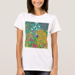 Camiseta Jardim Flor, Gustav Klimt<br><div class="desc">Gustav Klimt (14 de julho de 1862 - 6 de fevereiro de 1918) era um pintor simbólico austríaco e um dos membros mais destacados do movimento Viena Secessão. Klimt é notado por suas pinturas, murais, esboços, e outros objetos de arte. Além de suas obras figurativas, que incluem alegorias e retratos,...</div>