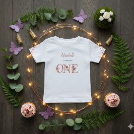 Camiseta Jardim Floral da Pequena Fada Primeiro Aniversário