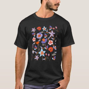 Camiseta Jardim Floral de Flores Silvestres Moderno
