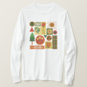 Camiseta Jardim Geométrico Colorido   Vegetais