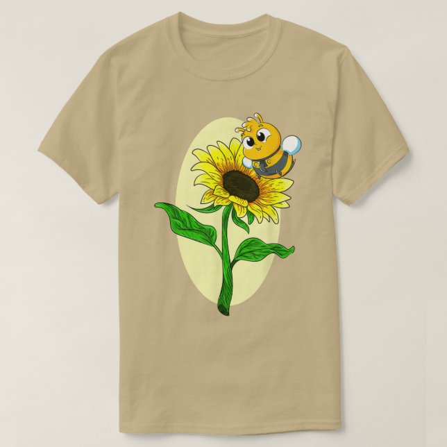 Camiseta Jardim Girassol Cuta Abelha Amarela Flor Hippie Su (Frente do Design)