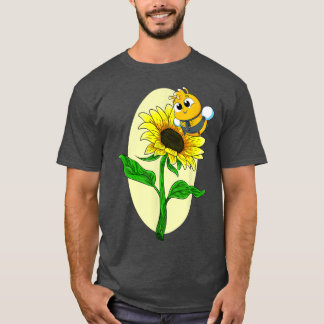 Camiseta Jardim Girassol Cuta Abelha Amarela Flor Hippie Su