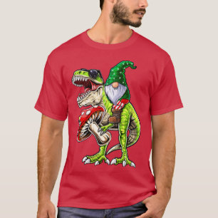 Camiseta Jardim Gnomo Hat T Rex Dinossaur Engraçado Jardina