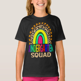 Camiseta Jardim Infantil Rainbow Leopardo De Volta À Escol