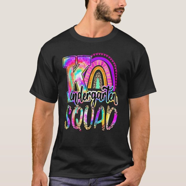 Camiseta Jardim Infantil Rainbow Tie Dye Leopardo De Volta  (Frente)