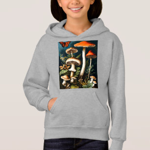 Camiseta Jardim Místico: Cogumelo Vintage e Swea Borboleta