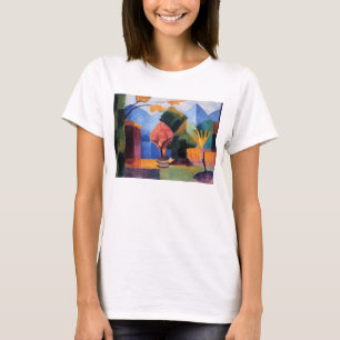 Camiseta Jardim no Lago Thun por August Macke, Arte Vintage