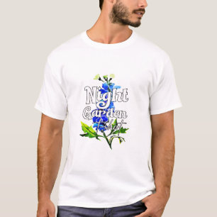 Camiseta Jardim Noturno Aquarela Floral Azul