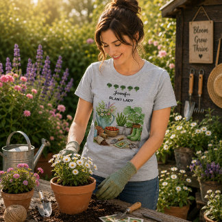 Camiseta Jardim personalizado fofo da Plant Lady