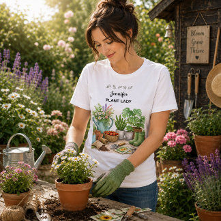 Camiseta Jardim personalizado fofo da Plant Lady