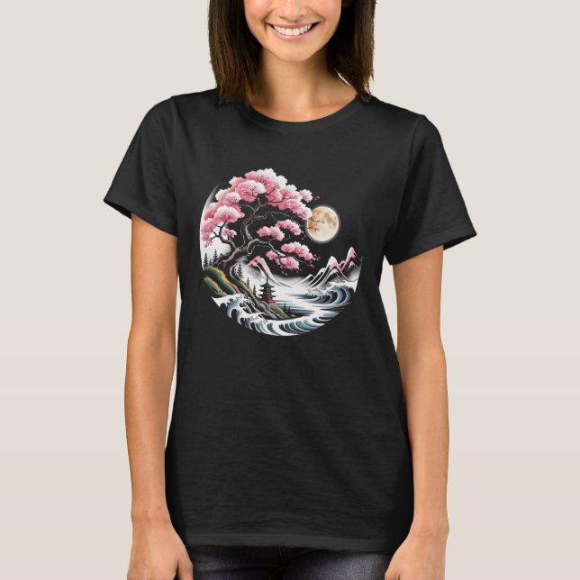 Camiseta Jardim Sakura Geisha Monte Fuji Cherry Bl (Frente)