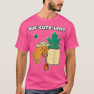 Camiseta Jardim Vegetal de Gato de Cartoon Suculto e Bonito