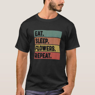 Camiseta Jardinagem 4\Coma Dormir Flores Repita Jardineiro