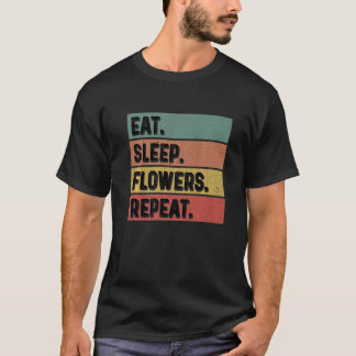 Camiseta Jardinagem 4\Coma Dormir Flores Repita Jardineiro