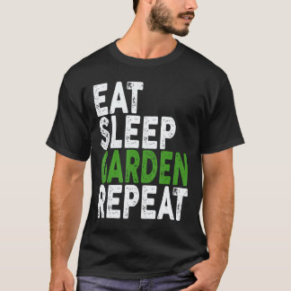Camiseta Jardinagem 4\Coma Durma Jardine Repita Fazendeiro 