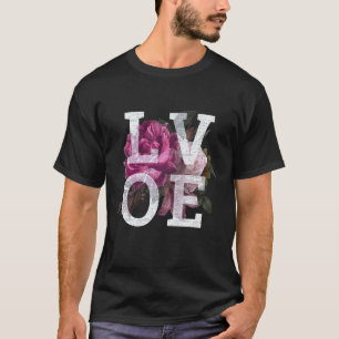 Camiseta Jardinagem 4\Flor Amor Rosa Florir Flor Com Folhas
