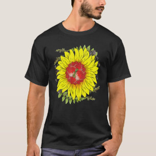 Camiseta Jardinagem 4\Flor em Flor Cereja Vermelha Jardinei