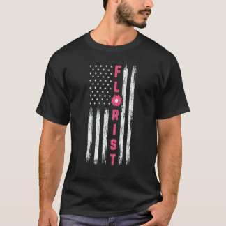 Camiseta Jardinagem 4\Florista Bandeira EUA Gráfico Flores