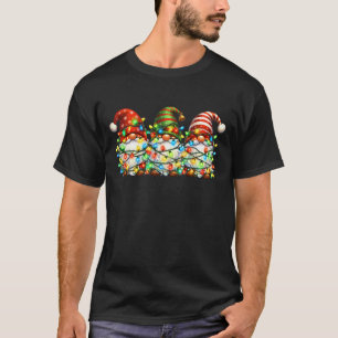 Camiseta Jardinagem 4\Gnomos de Natal Luzes Festivo Fofo P