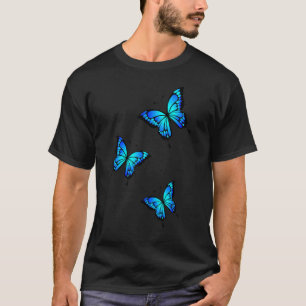 Camiseta Jardinagem 4\Jardim de Borboleta Azul Borboletas L