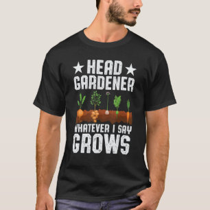 Camiseta Jardinagem 4\Jardineiro Chefe Plantas de Jardim Lo