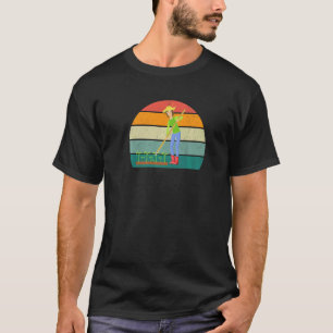 Camiseta Jardinagem 4\Jardineiro Cortando Gramado Flores Ár