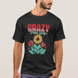 Camiseta Jardinagem 4\Louca por Plantas Jardinagem Flor Pla