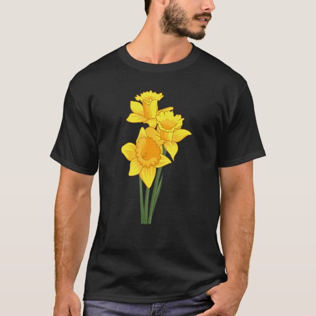 Camiseta Jardinagem 4\Narcisos Flores Estilo Floral Primave (Frente)