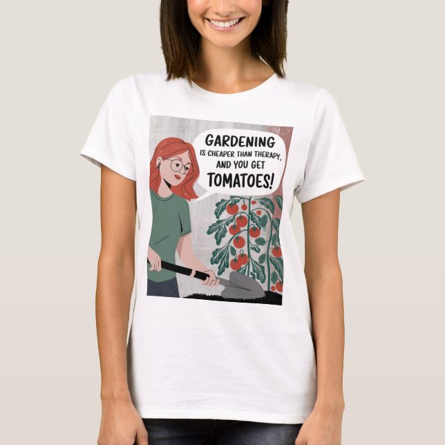 Camiseta Jardinagem Amantes Estilo de Terapêutica de Jardim (Frente)