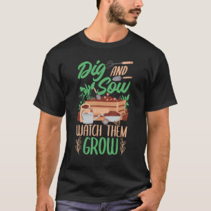 Camiseta Jardinagem Cave e Semeie Mulheres Jardineira para