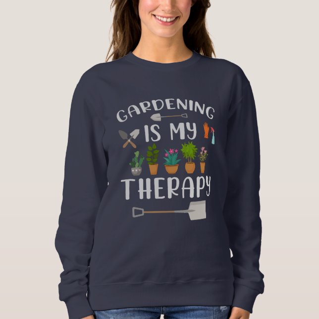 Camiseta Jardinagem Colorida Bonita é minha planta de terap (Frente)