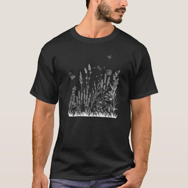 Camiseta Jardinagem de Flores Selvagens (Frente)