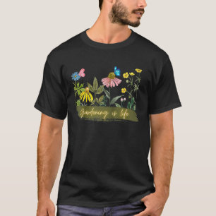 Camiseta Jardinagem é Borboletas de Vida e Blossoms Raglan