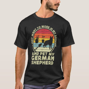 Camiseta Jardinagem E Cachorro Pastor Alemão Jardineiro Jar