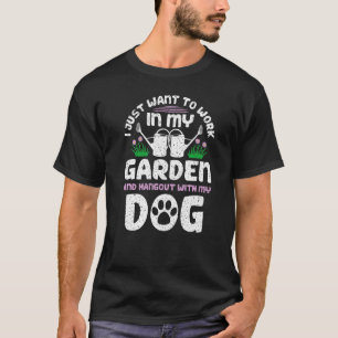 Camiseta Jardinagem E Cães Planta Engraçada Jardineiro