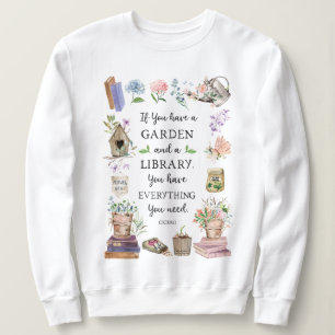 Camiseta Jardinagem e Citação da Biblioteca Jardim Floral