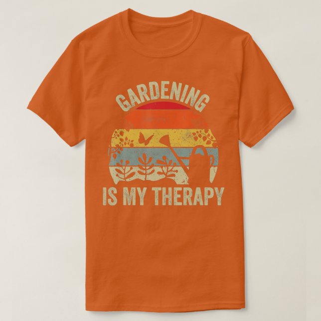 Camiseta Jardinagem é minha terapêutica Retro Jardineiros G (Frente do Design)