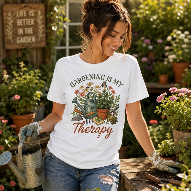 Camiseta Jardinagem é minha Terapia (Criador carregado)