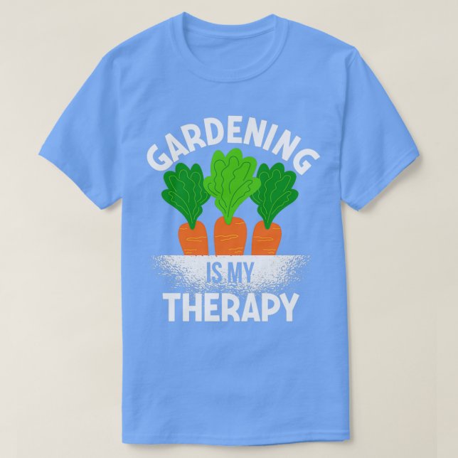 Camiseta Jardinagem é minha terapia para jardineiros (Frente do Design)
