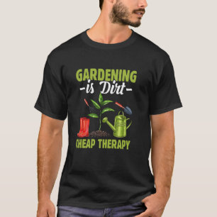 Camiseta Jardinagem É Terapia Barata e Suja de Jardim Engra