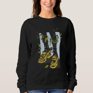 Camiseta Jardinagem Em Cottagecore Com Flores E Folhas