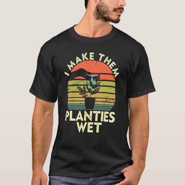 Camiseta Jardinagem Eu Os Faço Planta Molhada (Frente)
