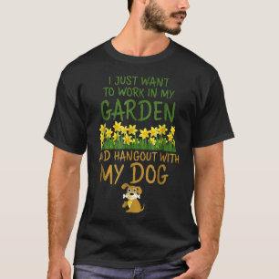 Camiseta Jardinagem Jardim E Passeio Com Meu Cachorro Gráfi