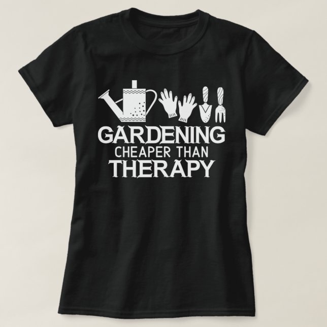 Camiseta Jardinagem Mais Barata Que Terapia (Frente do Design)