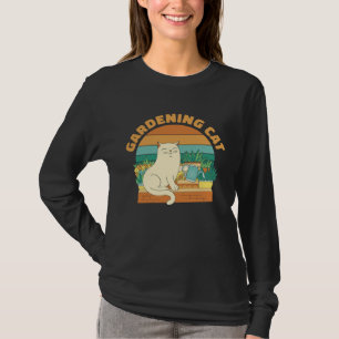Camiseta Jardinagem Retro Gato Felino Jardineiro Jardim Vin